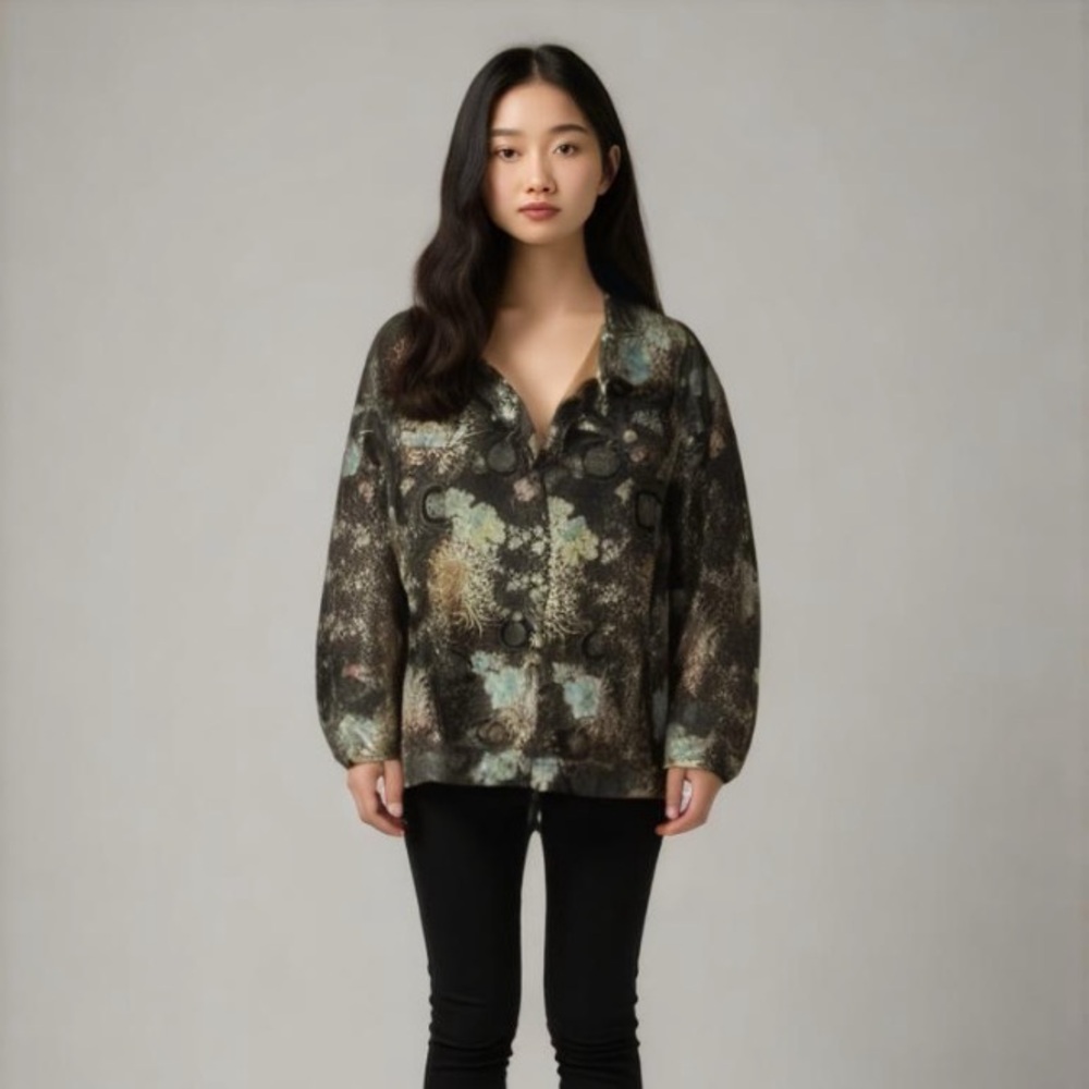 Look East Vintage Asian Light Weight Black Jacket Woman’s 1X